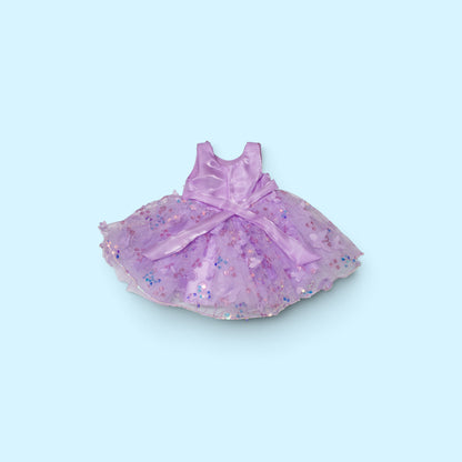 Babies Lavender Floral & Butterfly Sequin Party Dress Set