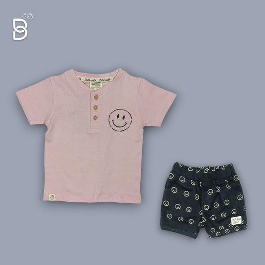KIDS CASUAL WEAR T-SHIRT & NICKER PEACH - O&O