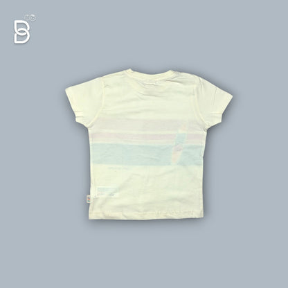 BOYS PRINTED T-SHIRT AND NICKER CREAM - OLLYPOP