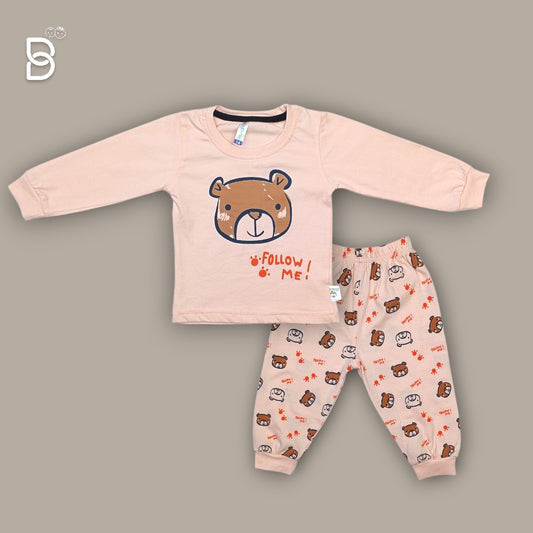 UNISEX PRINTED T-SHIRT JOGGER SET PEACH