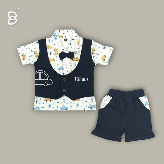 NEW BORN BABY BOY JACKET SHIRT NICKER