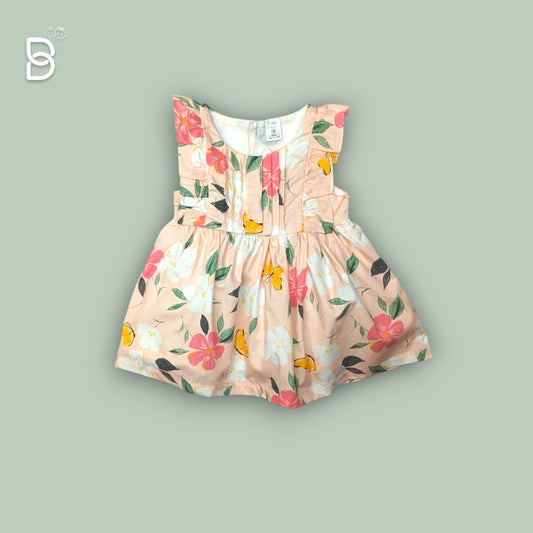 GIRLS COTTON FROCKS WITH FLORAL PRINT
