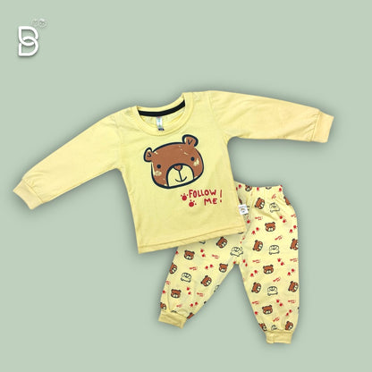 UNISEX PRINTED T-SHIRT JOGGER SET LEMON YELLOW