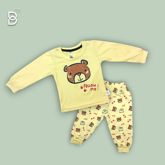 UNISEX PRINTED T-SHIRT JOGGER SET LEMON YELLOW