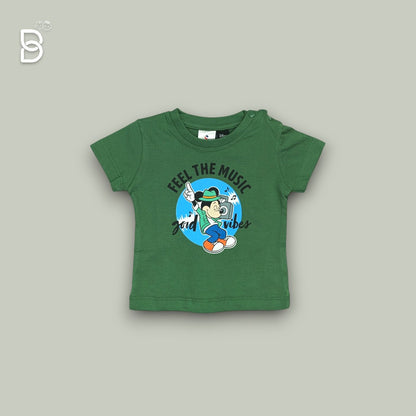 BOYS PRINTED T-SHIRT AND NICKER GREEN - OLLYPOOP
