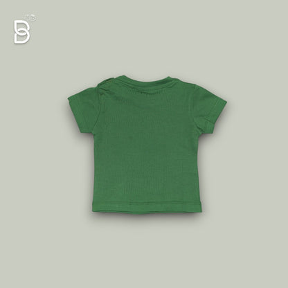 BOYS PRINTED T-SHIRT AND NICKER GREEN - OLLYPOOP