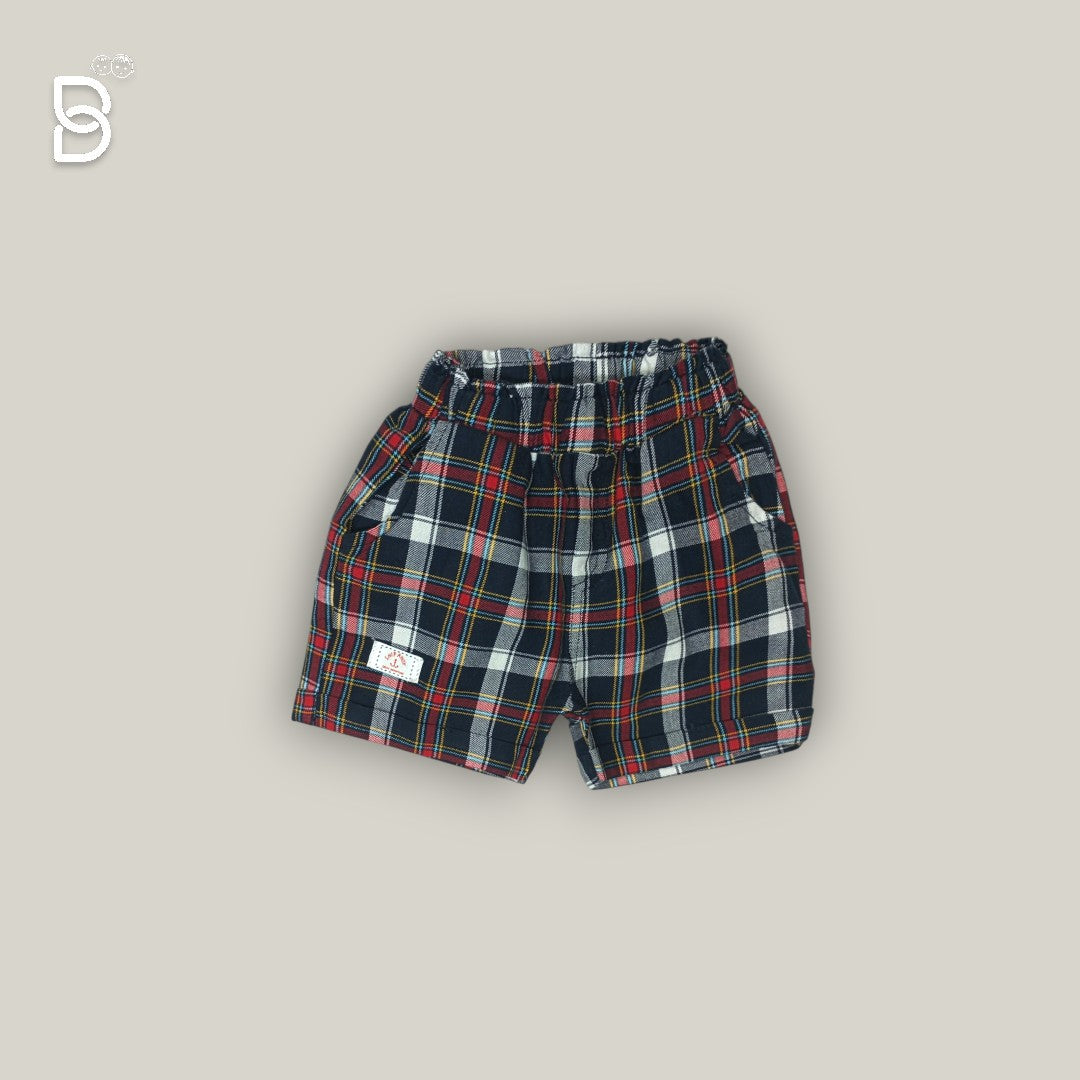 BOYS PRINTED T-SHIRT AND CHECKERED NICKER RED - OLLYPOP