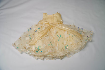 Babies Gold & Champagne Butterfly Sequin Party Dress Set