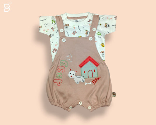 8044-INFANT CARE-SOFT COTTON DUNGAREE SET FOR NEW BORNS