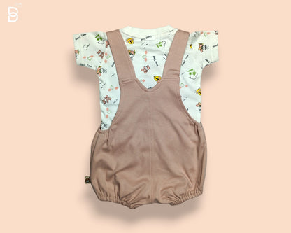 8044-INFANT CARE-SOFT COTTON DUNGAREE SET FOR NEW BORNS