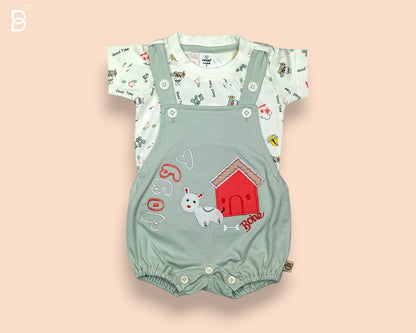 8044-INFANT CARE-SOFT COTTON DUNGAREE SET FOR NEW BORNS