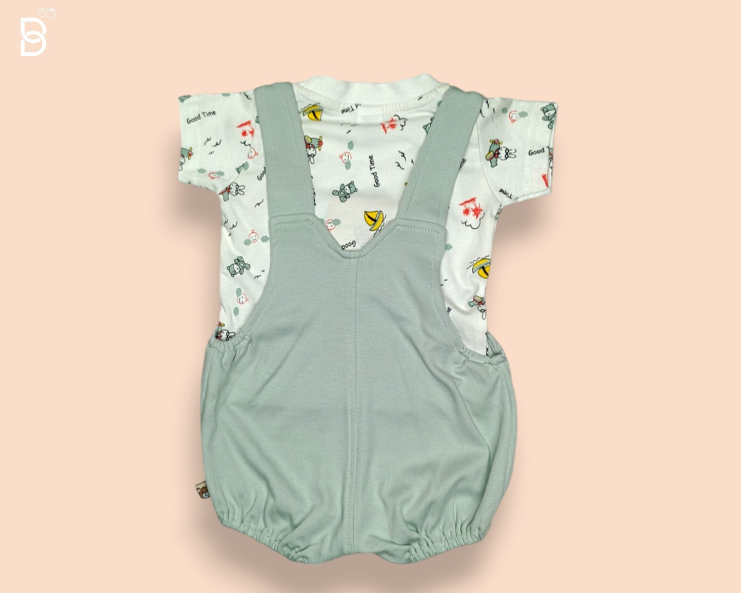 8044-INFANT CARE-SOFT COTTON DUNGAREE SET FOR NEW BORNS