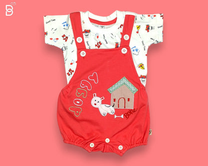 8044-INFANT CARE-SOFT COTTON DUNGAREE SET FOR NEW BORNS