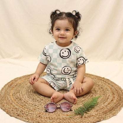 New born casual wear mint green colour set
