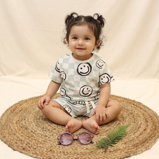 New born casual wear mint green colour set
