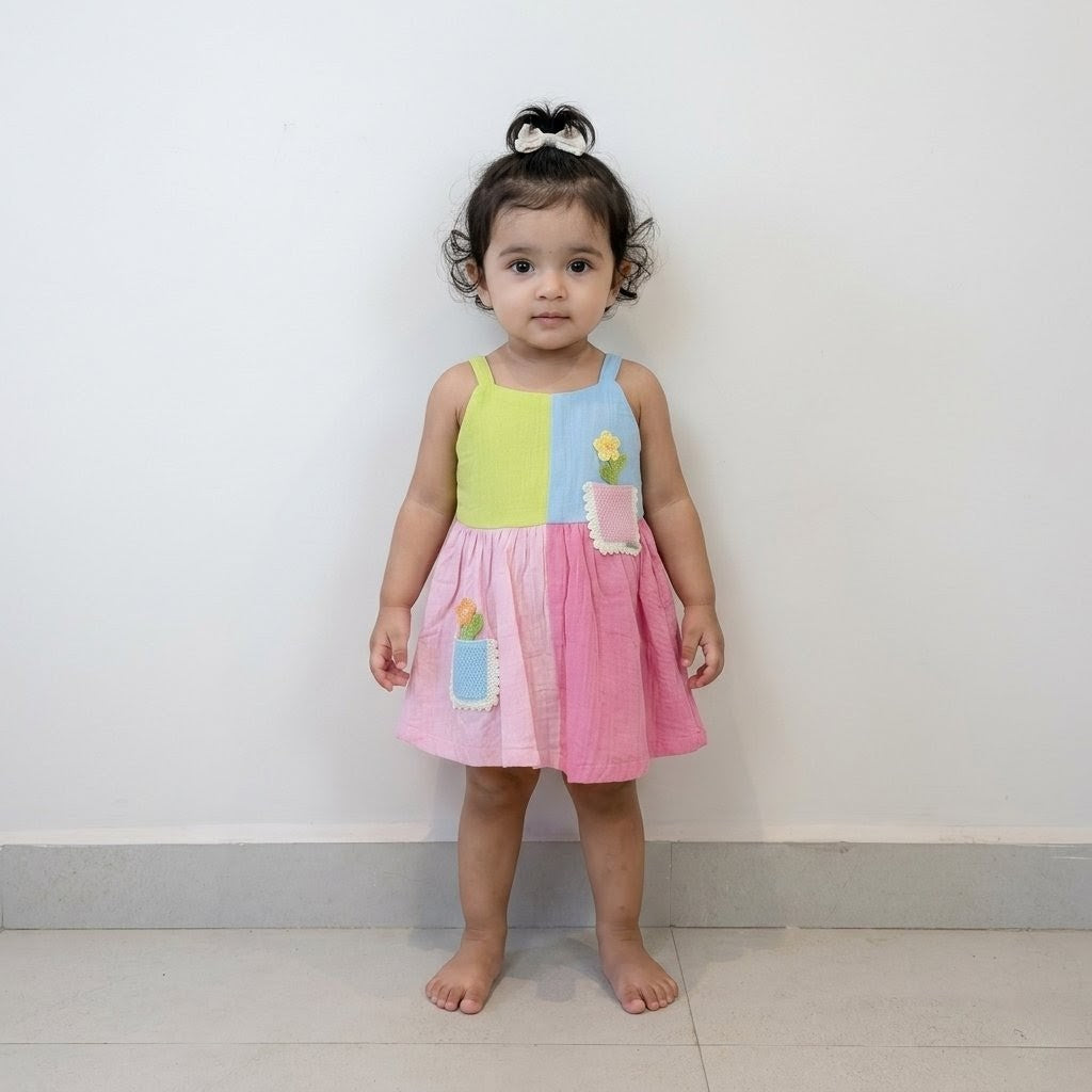 New born pastel shades frock