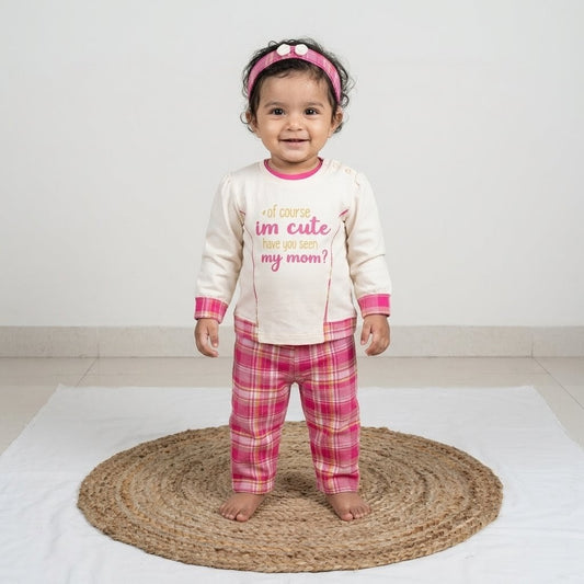 New born pink co-ord set