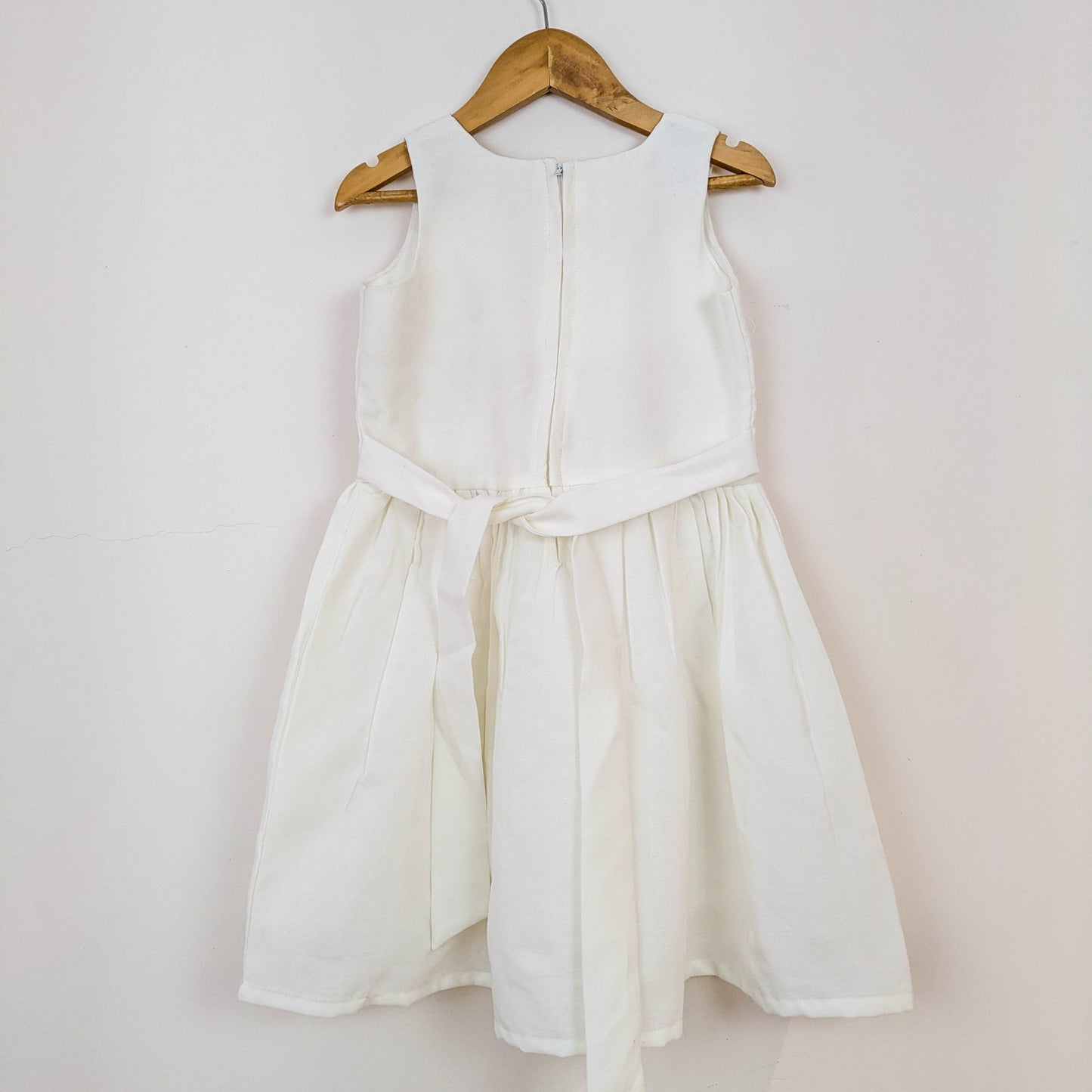 Off-White Folk-Embroidered Dress & Waistcoat Vest Set
