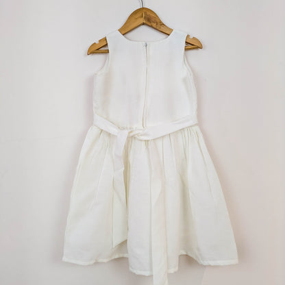 Off-White Folk-Embroidered Dress & Waistcoat Vest Set