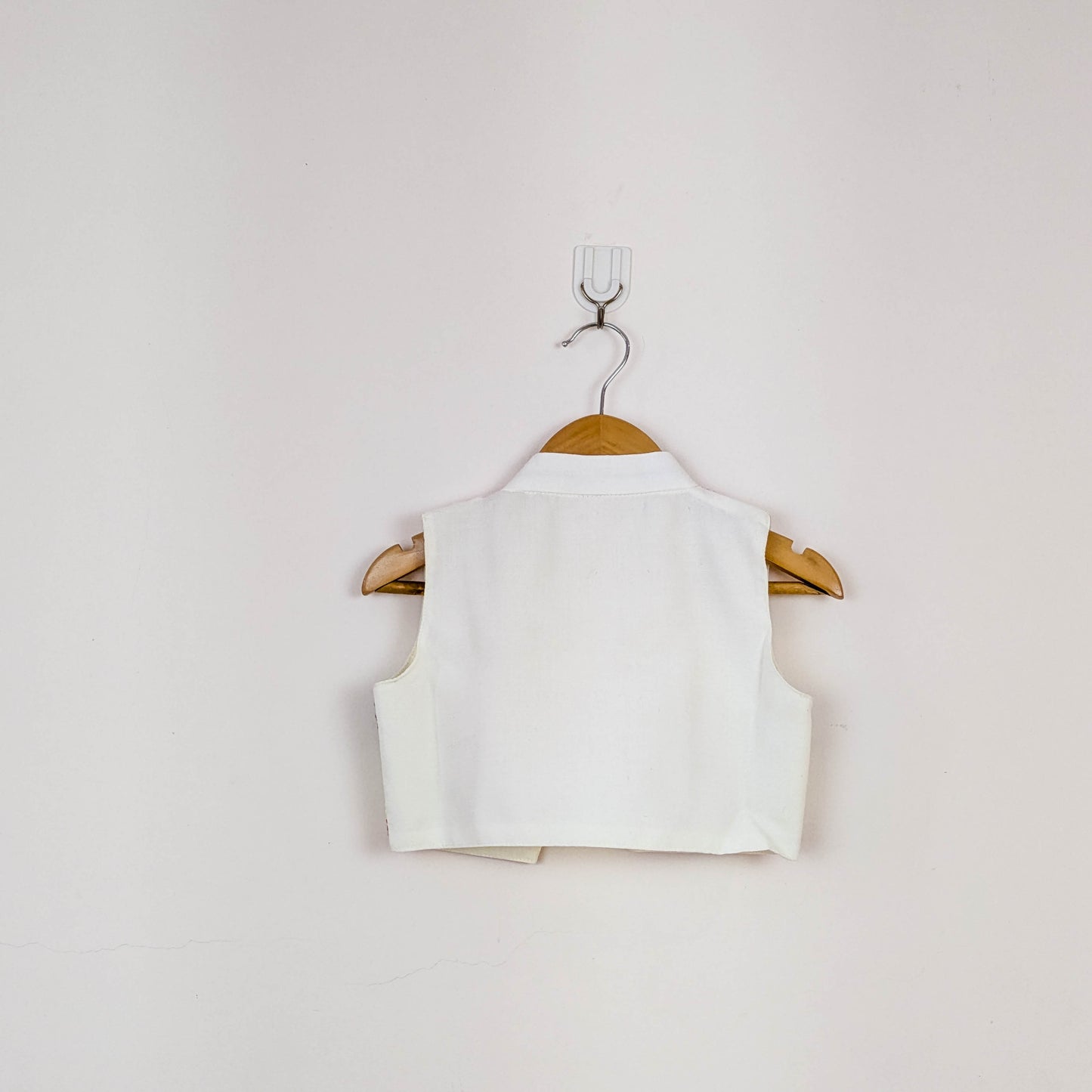 Off-White Folk-Embroidered Dress & Waistcoat Vest Set