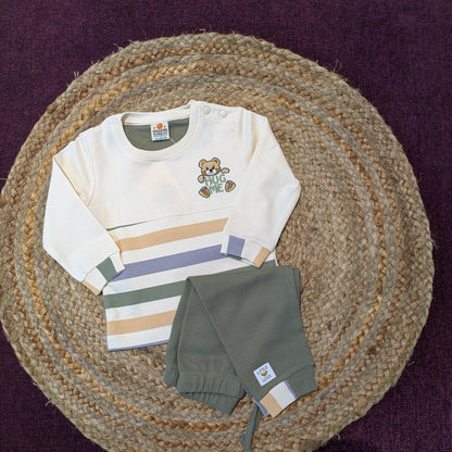 Baby Boy & Unisex Two-Piece "Hug Me" Teddy Bear Outfit Set