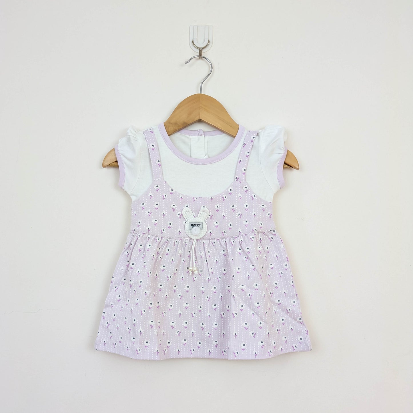 Lilac Floral Bunny 2-in-1 Layered Dress