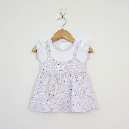 Lilac Floral Bunny 2-in-1 Layered Dress