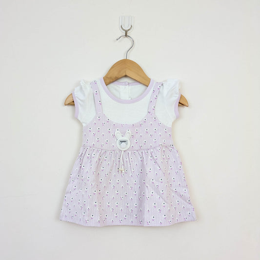 Lilac Floral Bunny 2-in-1 Layered Dress