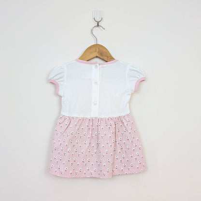 Sweet Pink Floral Bunny 2-in-1 Layered Dress