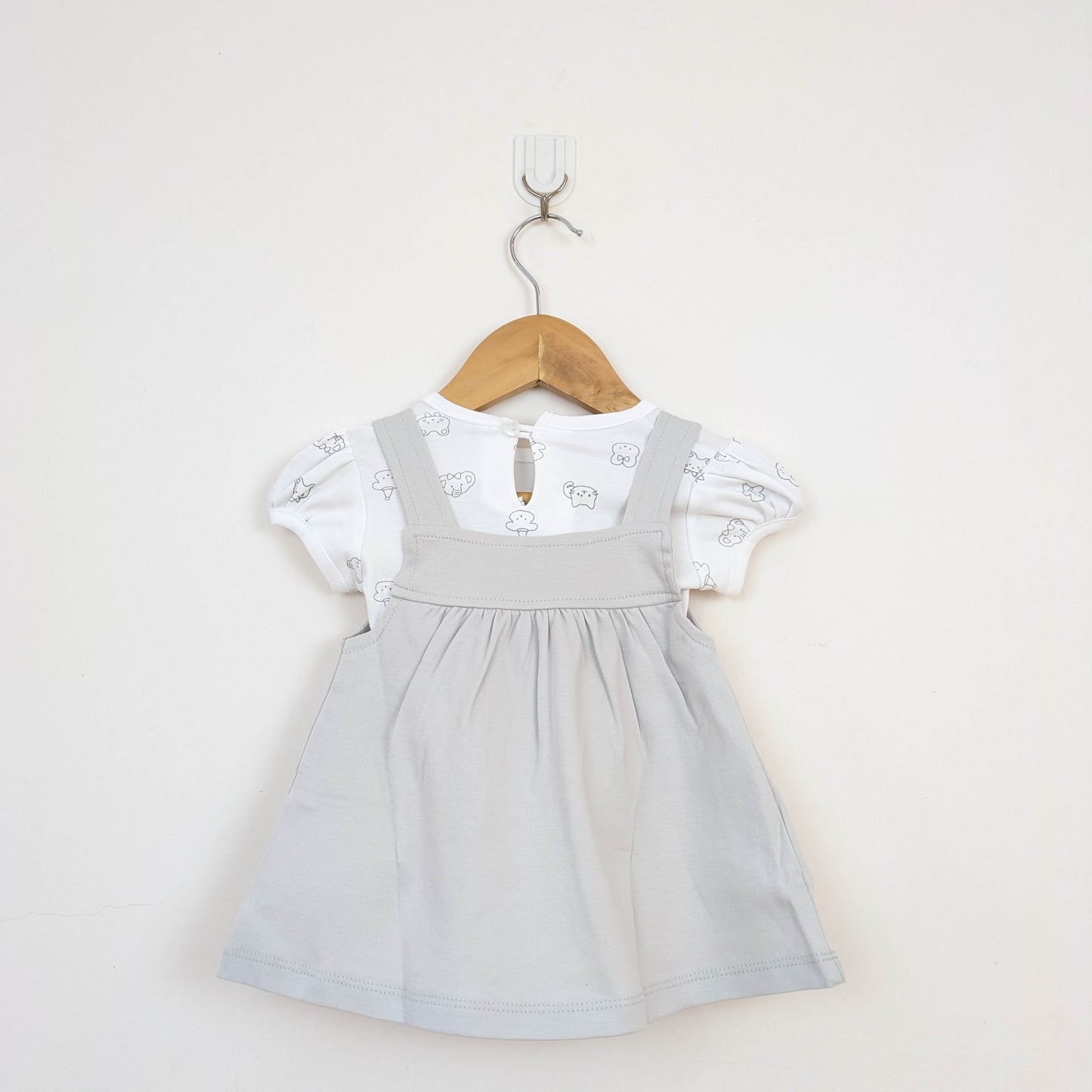 Grey Animal Friends Pinafore & Printed Tee Set