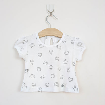 Grey Animal Friends Pinafore & Printed Tee Set