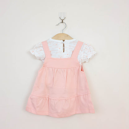 Peach Ocean Explorer Pinafore & Wave Print Tee Set