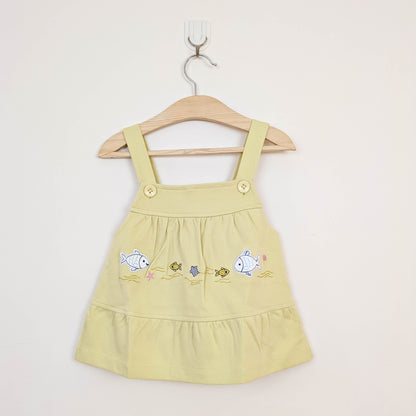 Baby Girl 2-Piece Ocean Theme Pinafore Dress Set