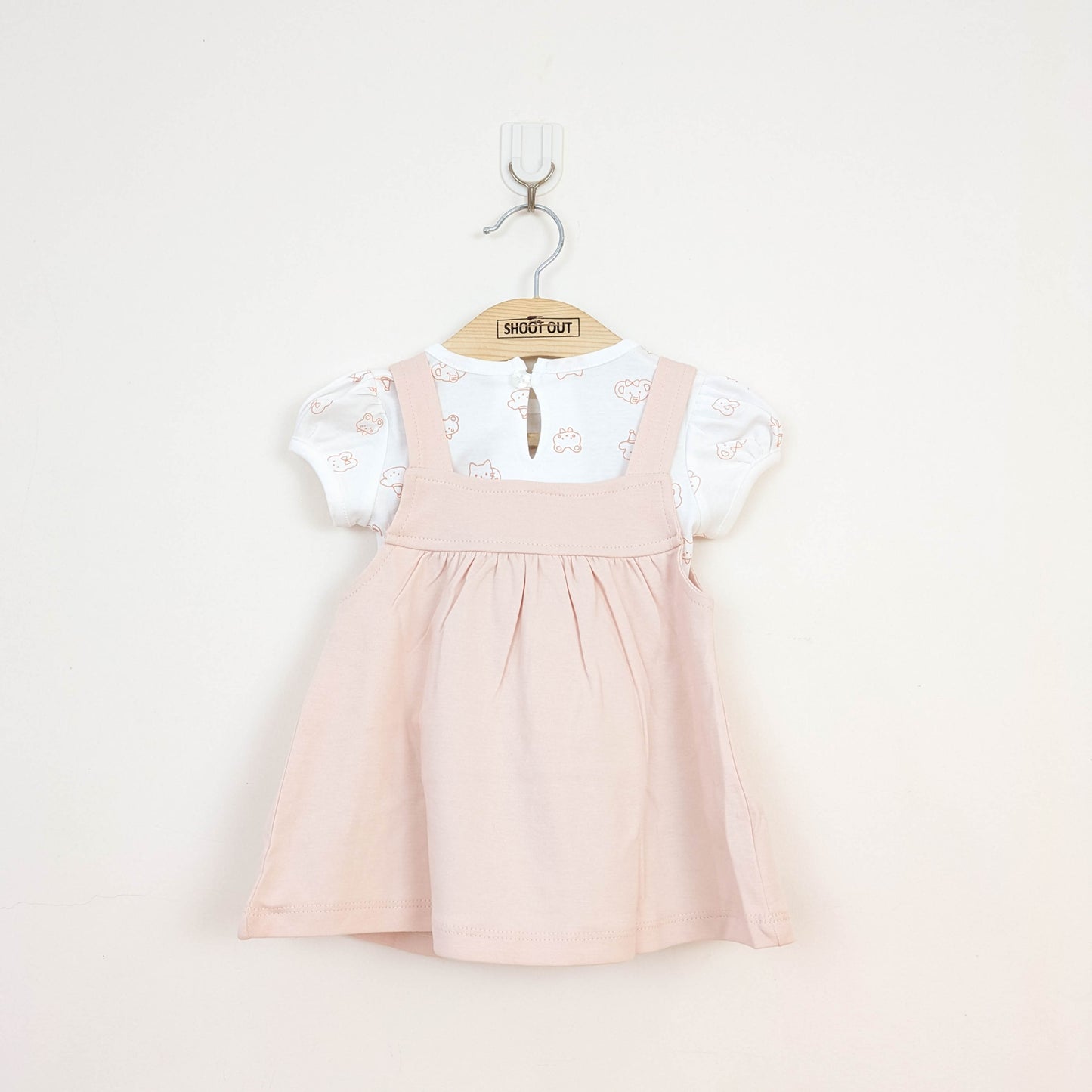 Baby Girl 2-Piece "HAPPY" Animal Pinafore Dress Set