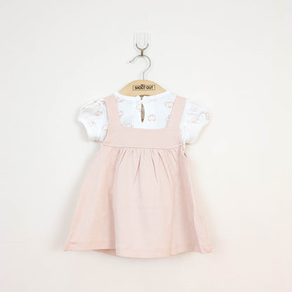 Baby Girl 2-Piece "HAPPY" Animal Pinafore Dress Set
