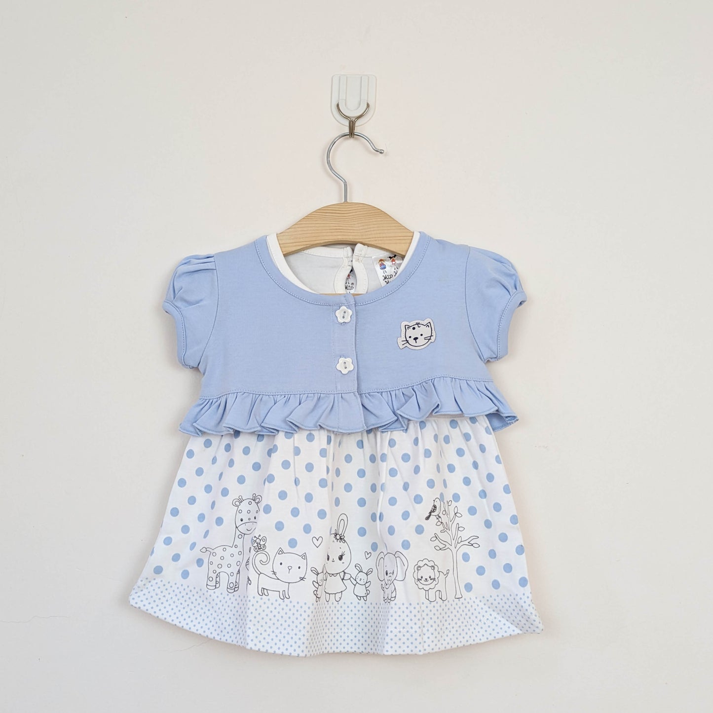 Baby Girls Two-Piece Animal & Polka Dot Dress Set