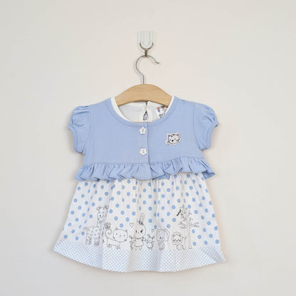 Baby Girls Two-Piece Animal & Polka Dot Dress Set