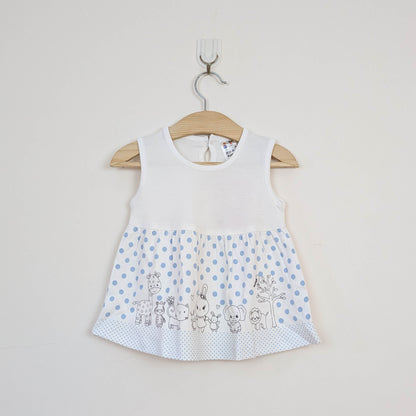 Baby Girls Two-Piece Animal & Polka Dot Dress Set