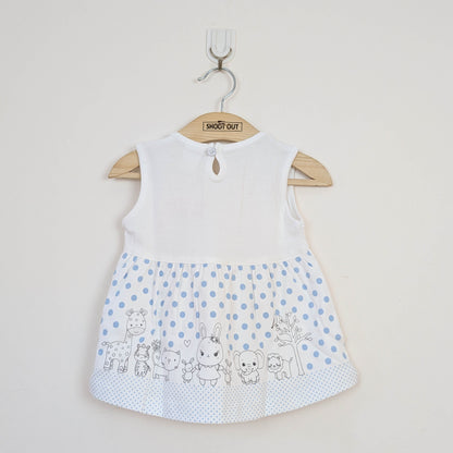 Baby Girls Two-Piece Animal & Polka Dot Dress Set