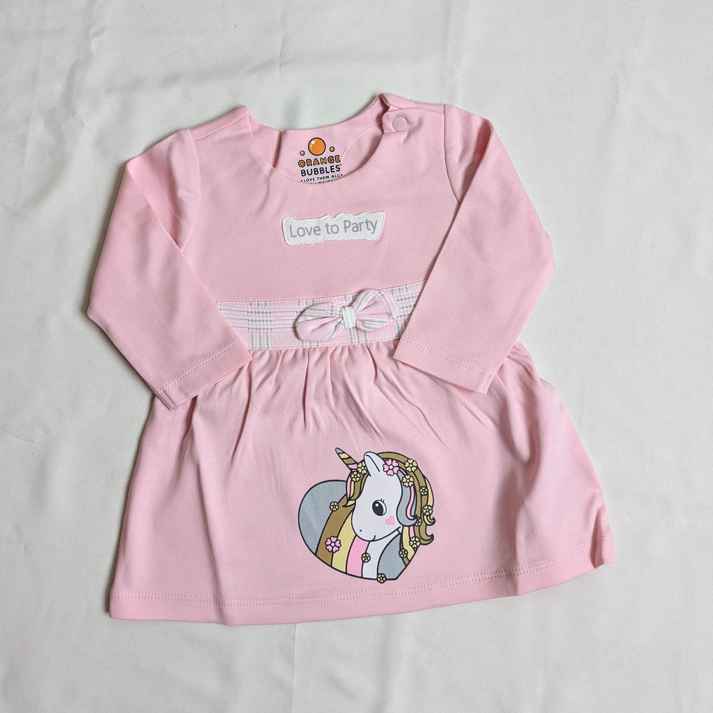 Baby Girls Soft Pink Unicorn Tunic Dress & Leggings Set