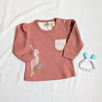 Parrot Print Top & All-Over Tropical Pants Set