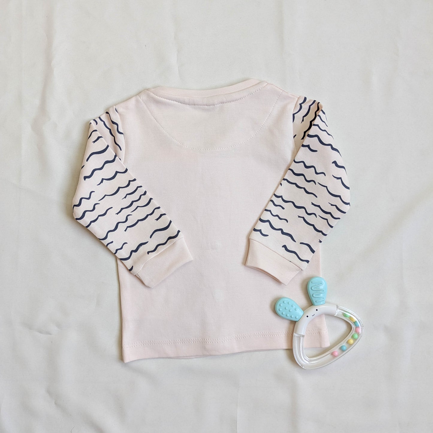 Whale Print Front-Button Top & Dark Blue Waffle Pants Set