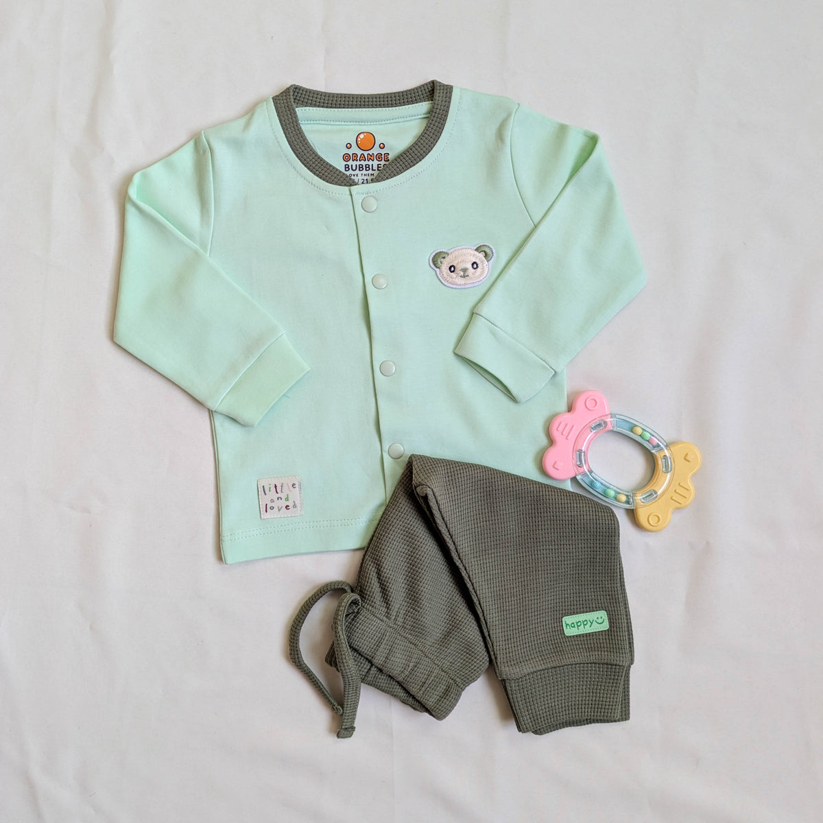 Little Bear Waffle Knit Top & Pants Set