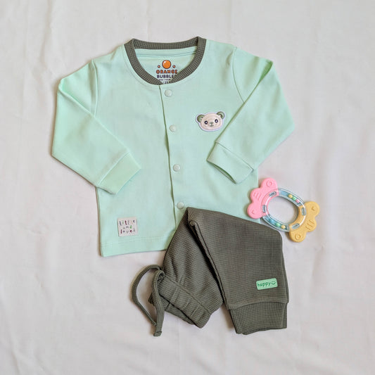 Little Bear Waffle Knit Top & Pants Set