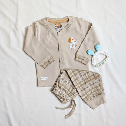 Plaid Check Button-Down Shirt & Trousers Set