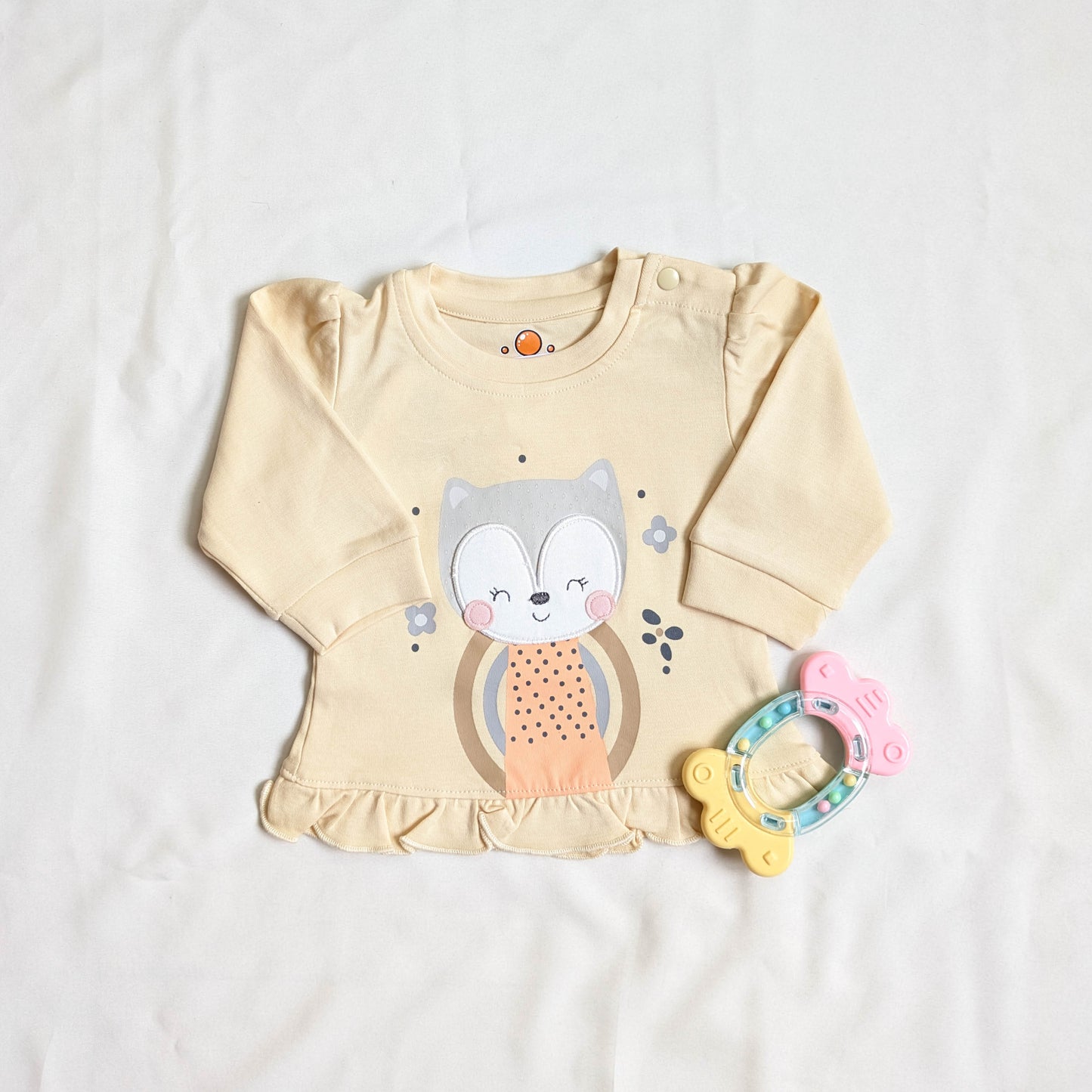 Cute Owl Print Top & Floral Pants Set