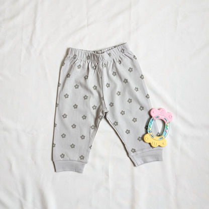 Cute Owl Print Top & Floral Pants Set