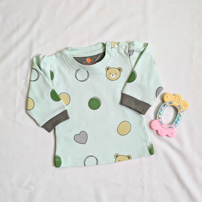 "Beary Cute" Printed Top & Olive Pants Set
