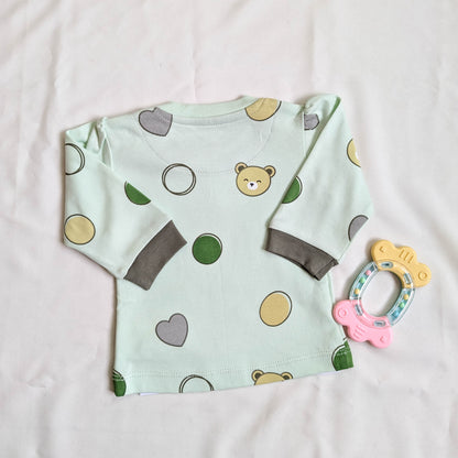 "Beary Cute" Printed Top & Olive Pants Set