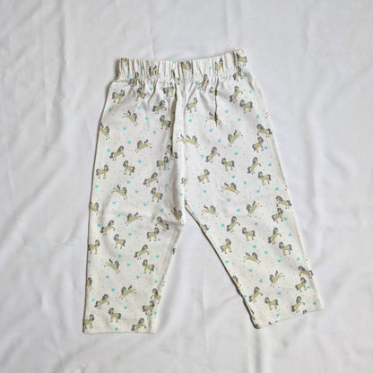 Pony Graphic Ruffle Top & Printed Leggings Set